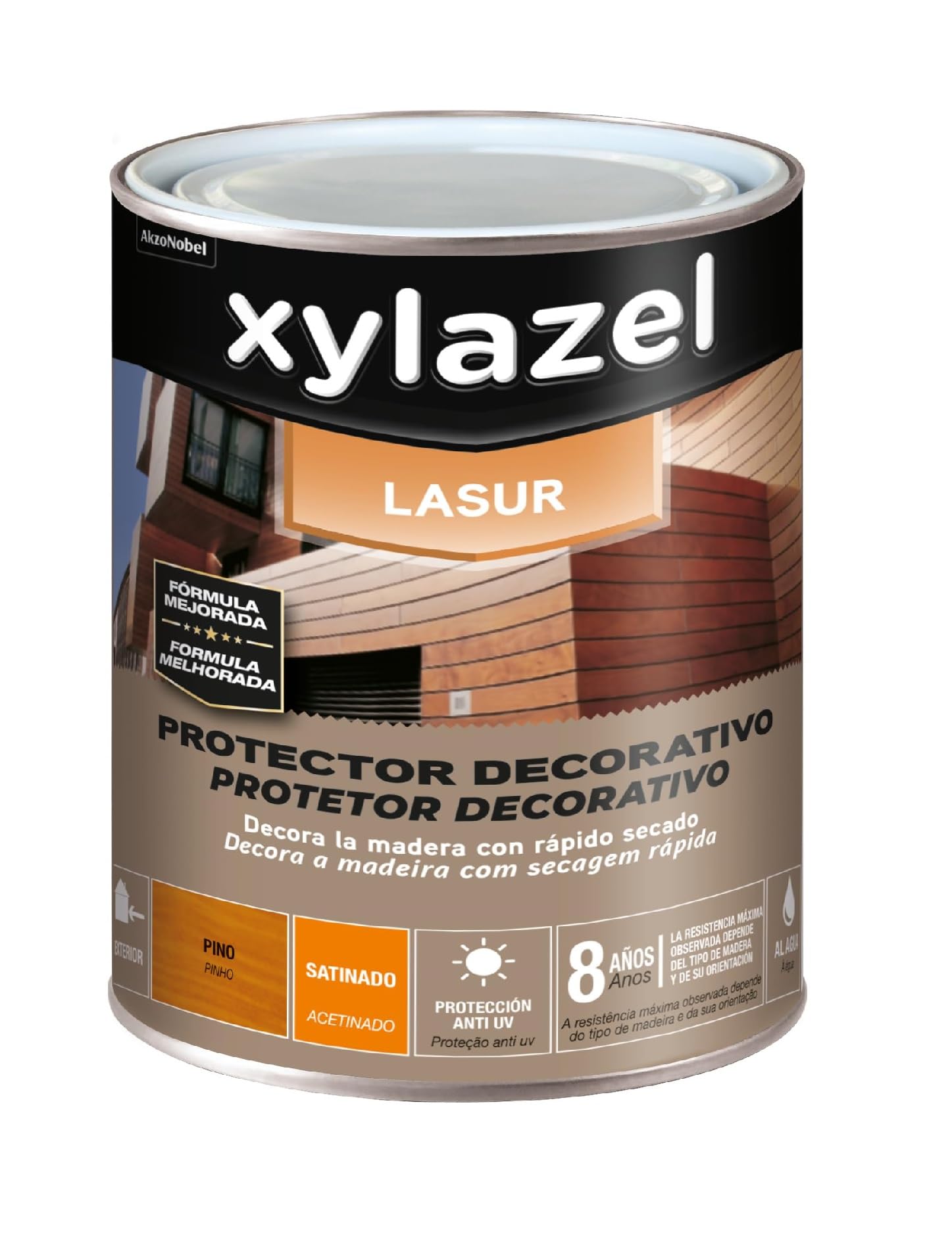 XYLAZEL Lasur Protector Decorativo al agua Satinado Pino, 750 ml