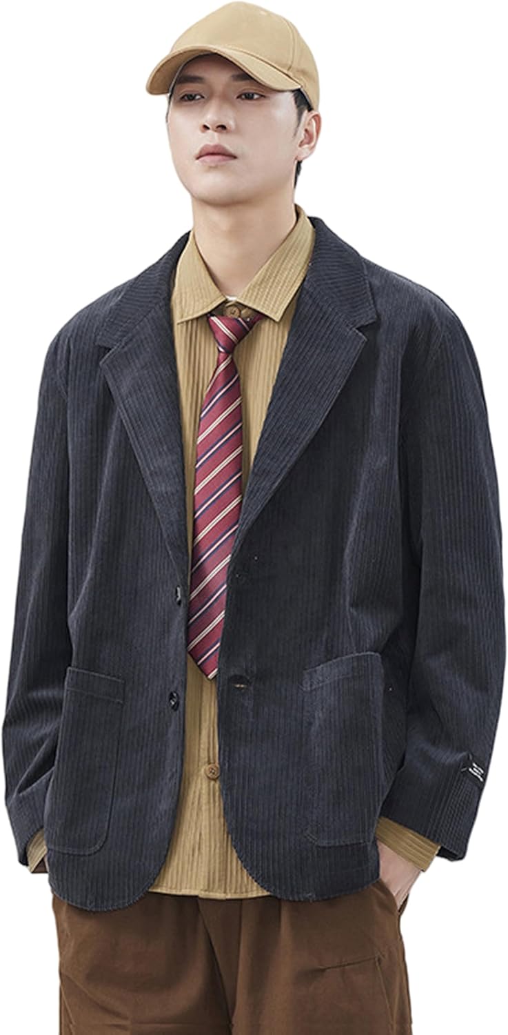 [Ｆａｉｃｈｏｏｓｅｏｕｓｅ] スーツジャケット コーデュロイブレザー コー 長袖 上着 ボタン コットン 春秋 ゆったり ルーズフ