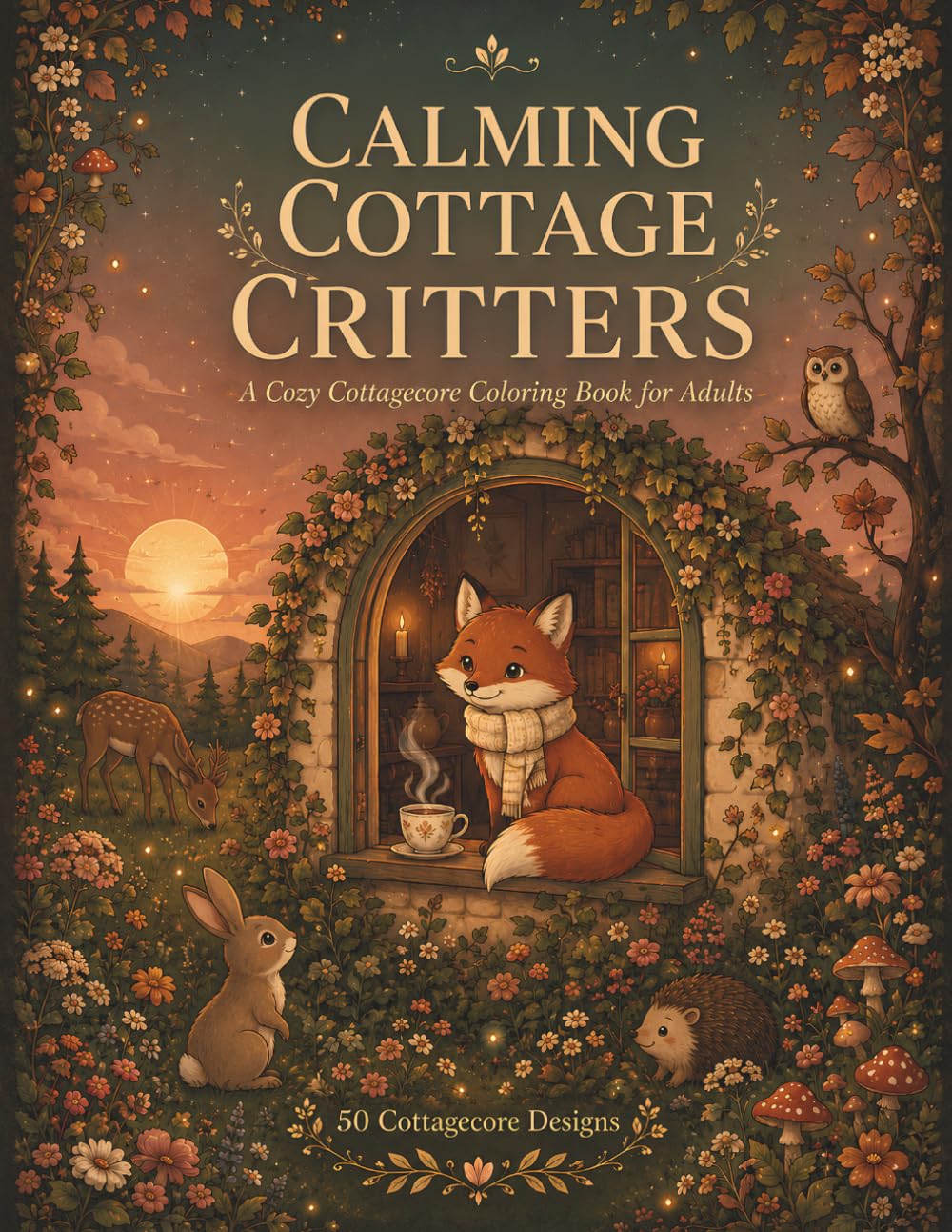 Calming Cottage Critters: A Cozy Cottagecore Coloring Book for Adults with 50 Bold Designs of Foxes, Woodland Friends, Forest Cottages, and Garden ... Stress Relief (Calming Nature Coloring Books)