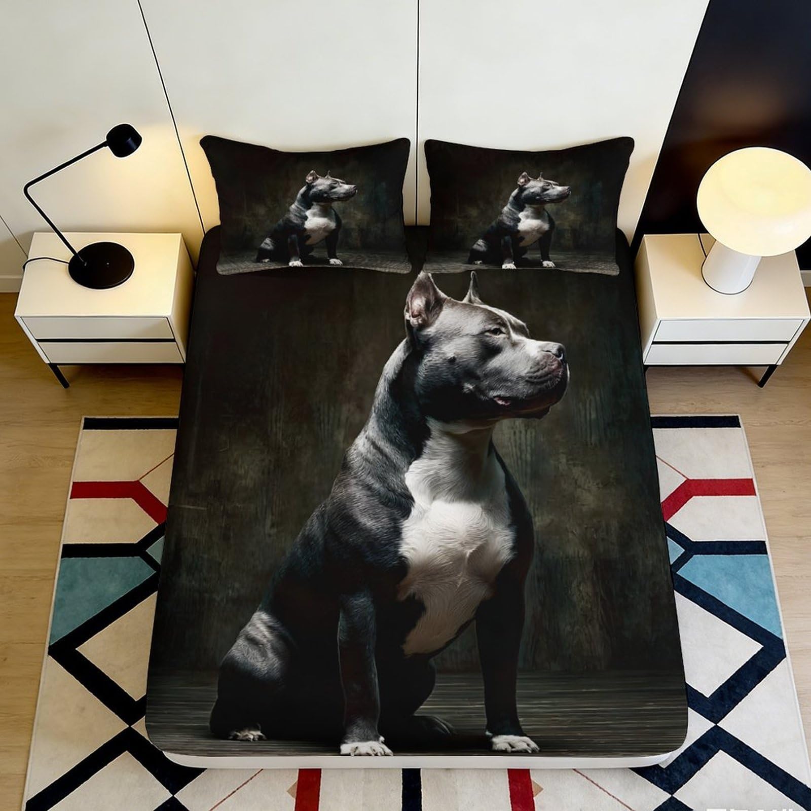 3D Printed Forest Fox Fitted Sheet Microfiber Deep Pocket Non-Slip Bedroom Bedding Full Wrap Fox Mattress Fitted Cover for Adults Teens 180x200x25cm