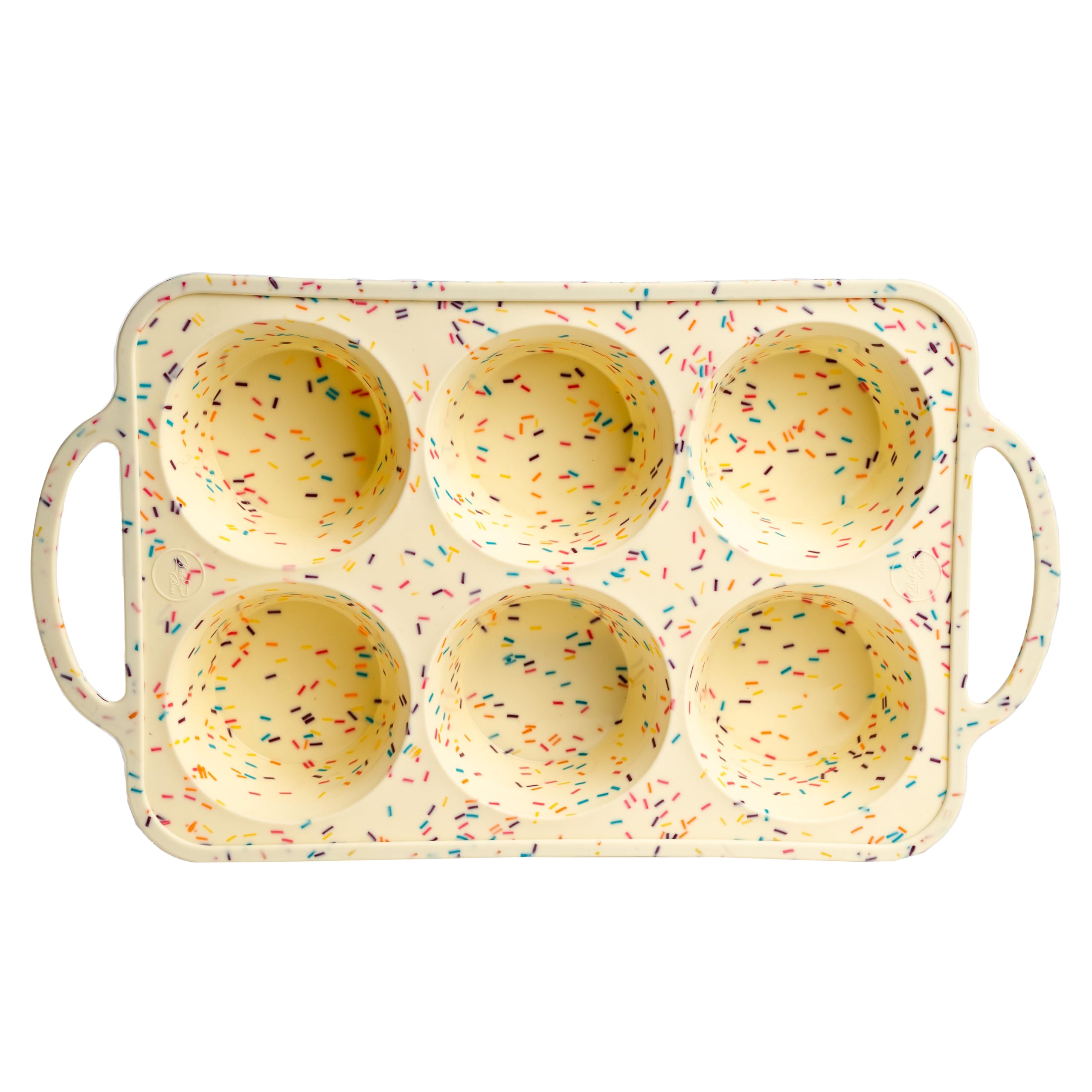 BAKE BOSS Konfetti Silikon Jumbo Muffinform 6 Cups, Antihaft-Cupcake-Formen zum Backen, robuste große Silikon-Muffinformen zum Backen, BPA-frei, leicht zu lösen, ofen- und spülmaschinenfest
