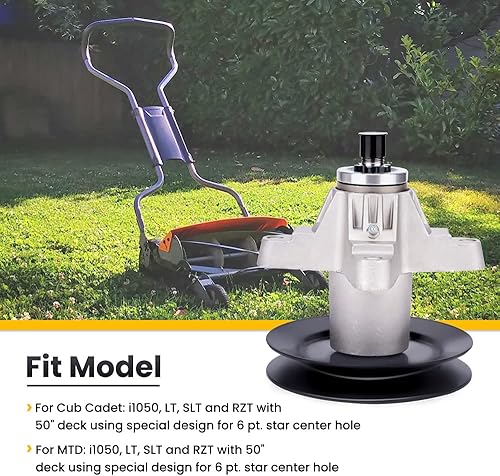 Miniatura 4 de Set of 3, New Spindle Assembly 50" RZT for MTD Cub Cadet LGTX1050 RZT50 LT1050 918-04125B 918-04126 618-04126 918-04125 618-04125