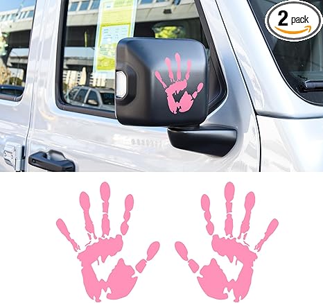 2PCS Wave Stickers Wave Sign Decal, Car Decals, Automotive Waving Hand Stickers for Left Right Rearview Mirror, Auto Exterior Accessories Personalized Decoration Universal for Car SUV Truck