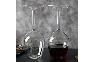 Whimsical Upside Down Red Wine Glass