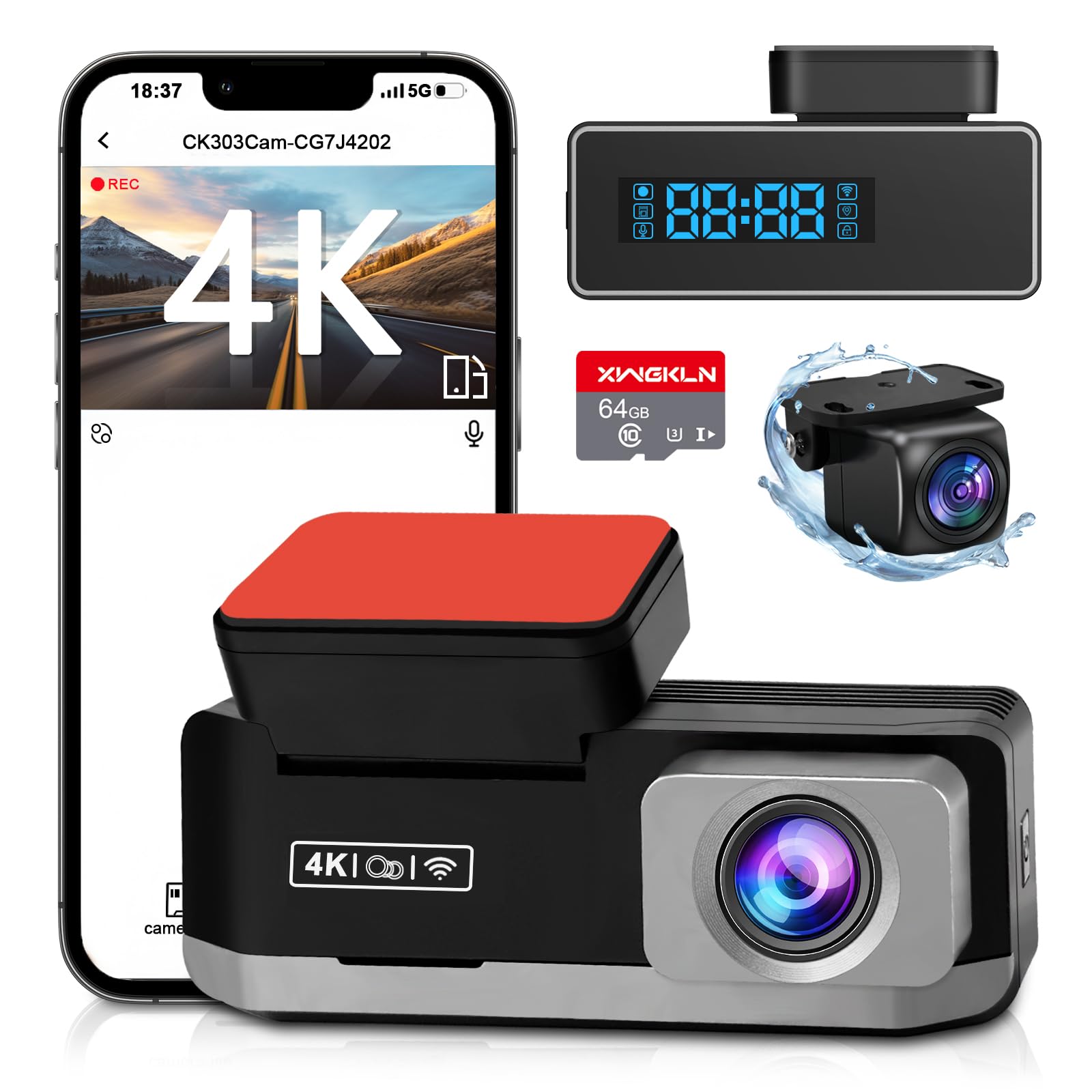 Road Angel Halo Pro64 Dashcam Met Wifi 1520p Full HD Autocamera Voor 1080p Camera Achter Inclusief 64gb Sd Kaart Looprecording Nachtzicht Beeldstabilisatie 868786999 Road Angel Halo Pro64 Dashcam Met Wifi 1520p Full HD Autocamera Voor 1080p Camera Achter Inclusief 64gb Sd Kaart Looprecording Nachtzicht Beeldstabilisatie 868786999