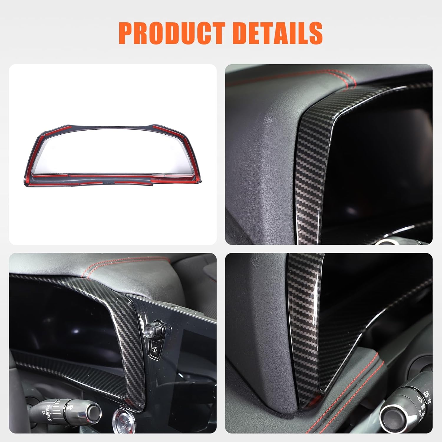 TOYCIDFG Dashboard Instrument Panel Frame Cover Trim Compatible with Chevrolet Corvette C8 Stingray Z06 2020-2025, Car Interior Decoration Accessories (Carbon Fiber Pattern)