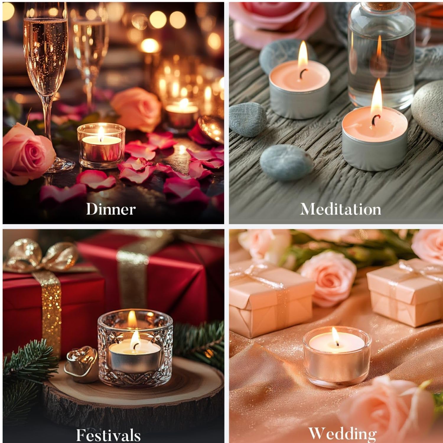 Dolloz Long Burning Tea Light Candles | Tealights Candles Set | Big- 10 Gram Each | Burning Time- 2.5 Hours appx (Pack of 50) 4