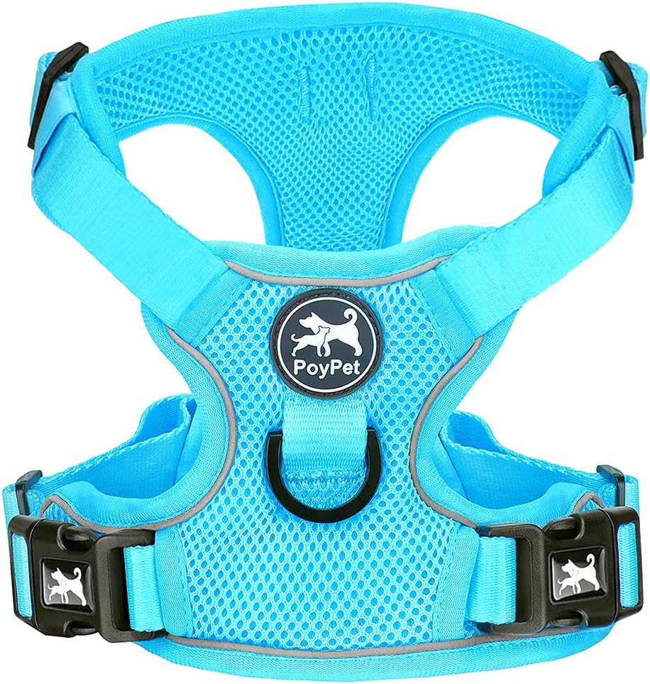 PoyPet Reflective Soft Breathable Mesh Dog Harness ChokeFree Double