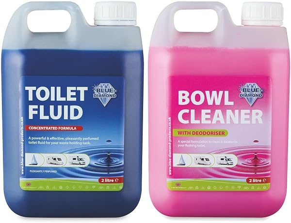 Blue Diamond Chemical Toilet Fluid Twin Pack 2L for Camping Caravan & Motorhomes - 1