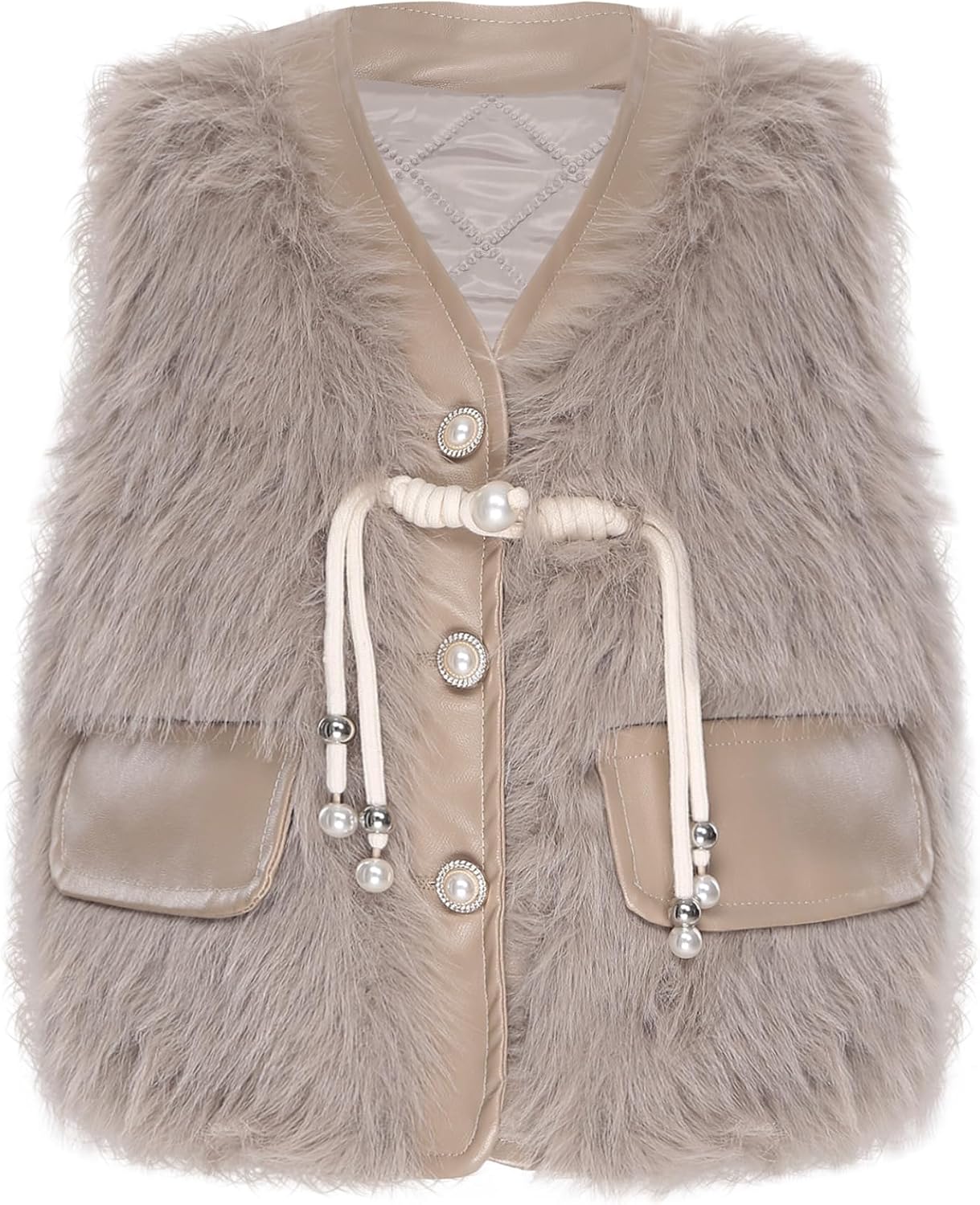 Sywiyi Kids Girl Faux Fur Vest Coat Toddler Winter Fleece Fuzzy Furry Jacket Sleeveless Coat Thick Warm Waistcoat Outwear