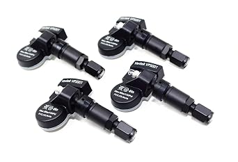Set of 4 MXSA001 315mhz TPMS Tire Pressure Sensors for Land Rover Range Rover Replaces LR018860 LR032833 LR021936 w/Matte Black Aluminum Valve Stems