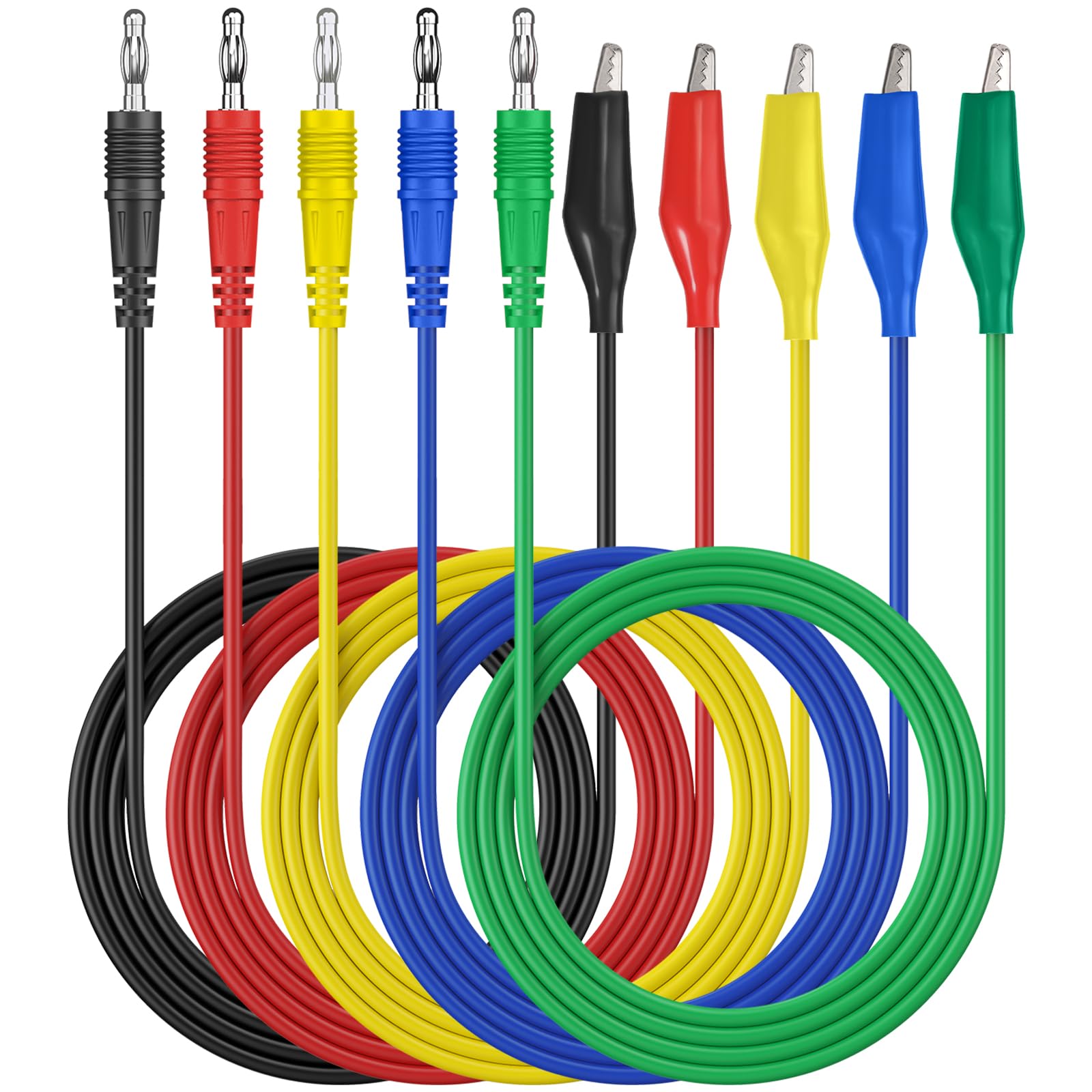AMTOVL Messleitungen Krokodilklemmen Kabel Set 5 Farben Stap