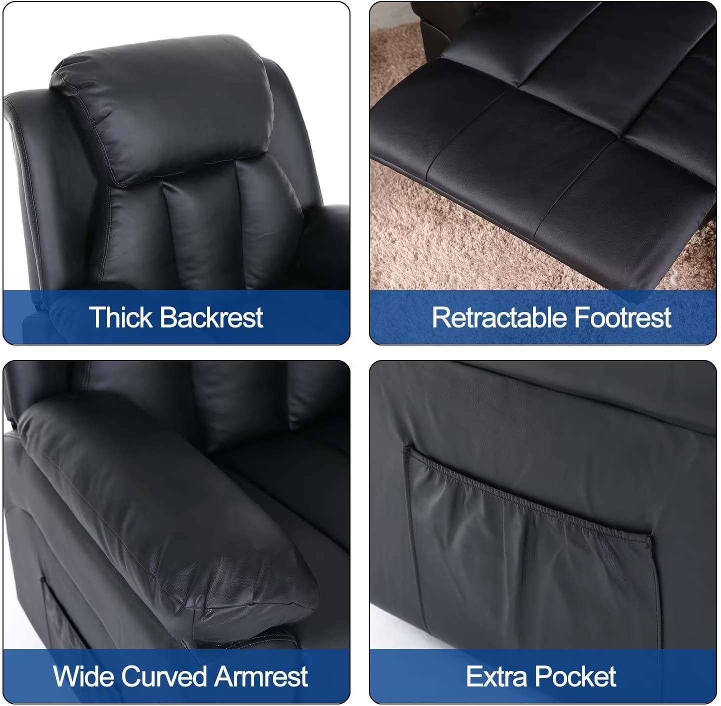 Buy GIVENUSMYF Electric Power Lift Recliner Chair for Elderly, Black