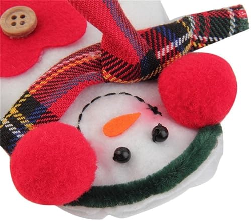 Miniatura 7 de 8 piezas de cubiertos de Navidad lindo muñeco de nieve cubiertos soporte cuchillo tenedor bolsa bolsa decoración para mesa de comedor del hogar,