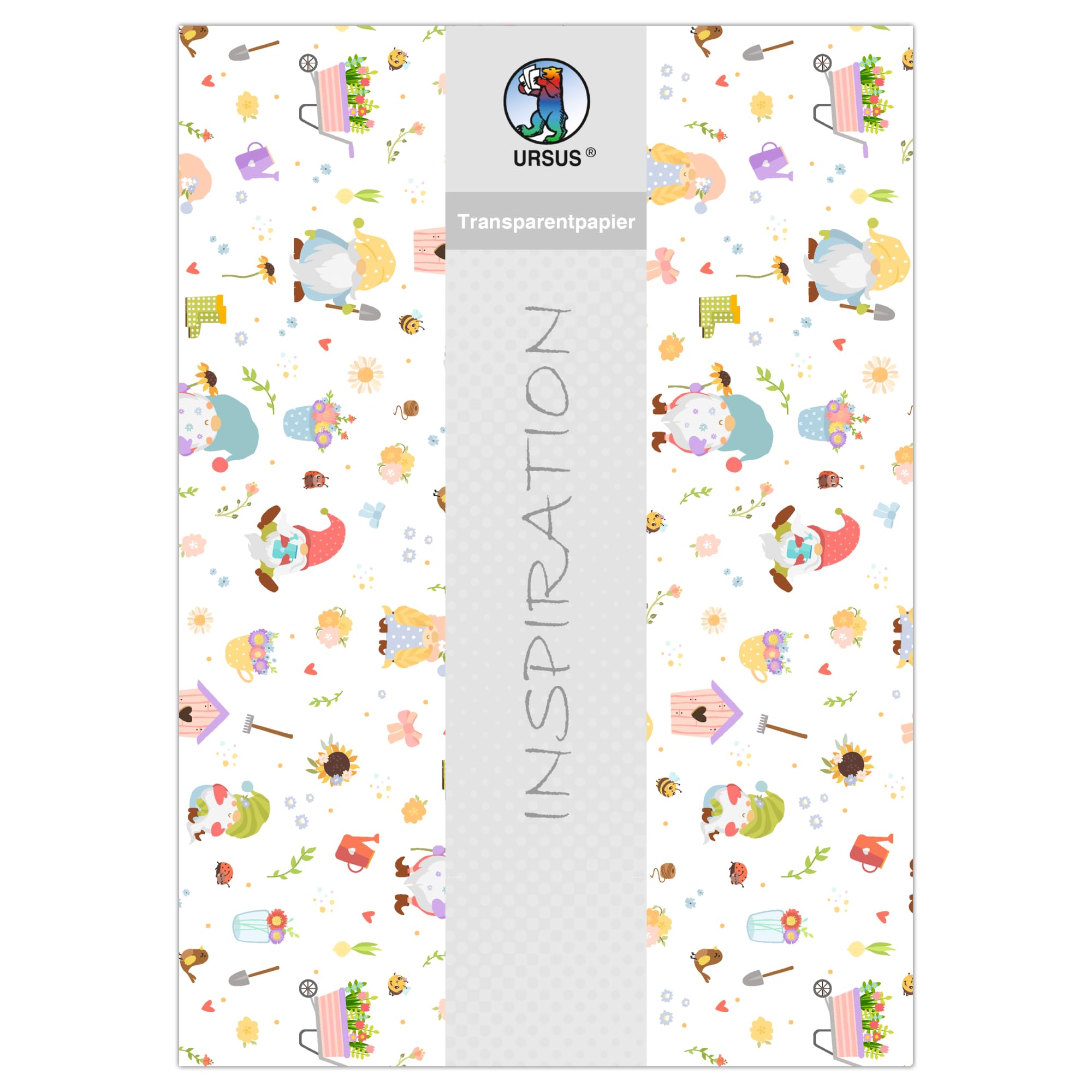 Ursus 54064601F Tracing Paper Gnome World Design Garden Gnome Design DIN A4 115 g/m² 5 Sheets Printed on One Side for Versatile Crafts