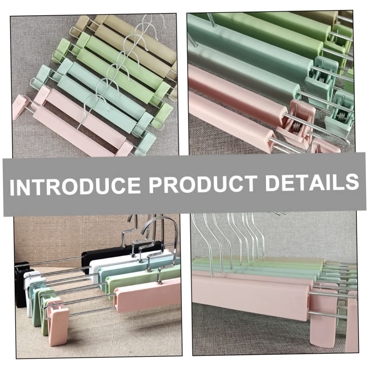 Cabilock Adjustable Pants Clips 10/Pack Heavy Duty Non-Slip for Drying Racks Clothing Shops