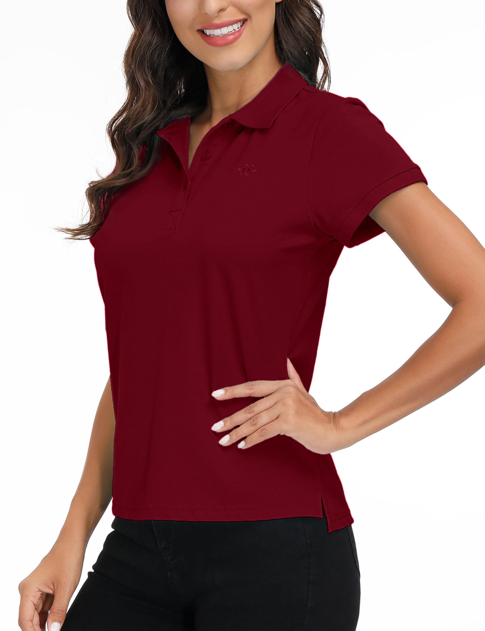 Damen Poloshirt Kurzarm Baumwolle Golf Polohemd Atmungsaktiv Fitness Sport Sommershirts