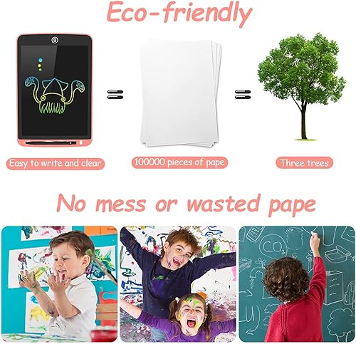 Miniatura 5 de Tableta de escritura LCD de 10 pulgadas, tableta de dibujo colorida, almohadillas de pintura electrónica borrables, juguete educativo y de