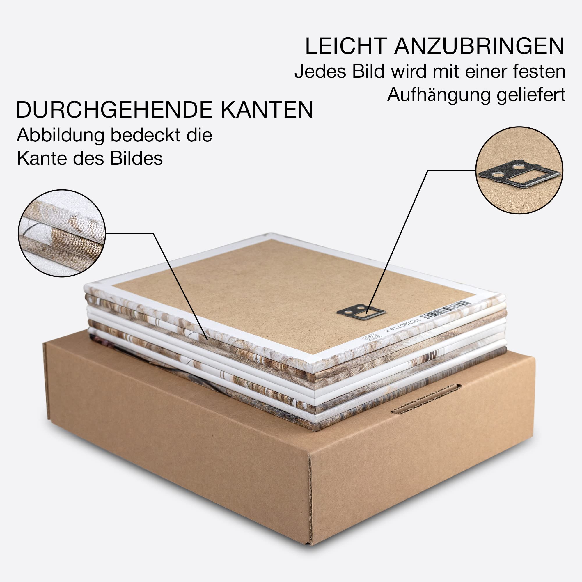 Novart Wandbilder Strand Meer - KOMPLETT AUFHÄNGFERTIG - Ostsee Wohnzimmer Schlafzimmer- 9 Moderne Bilder Set - N026091a