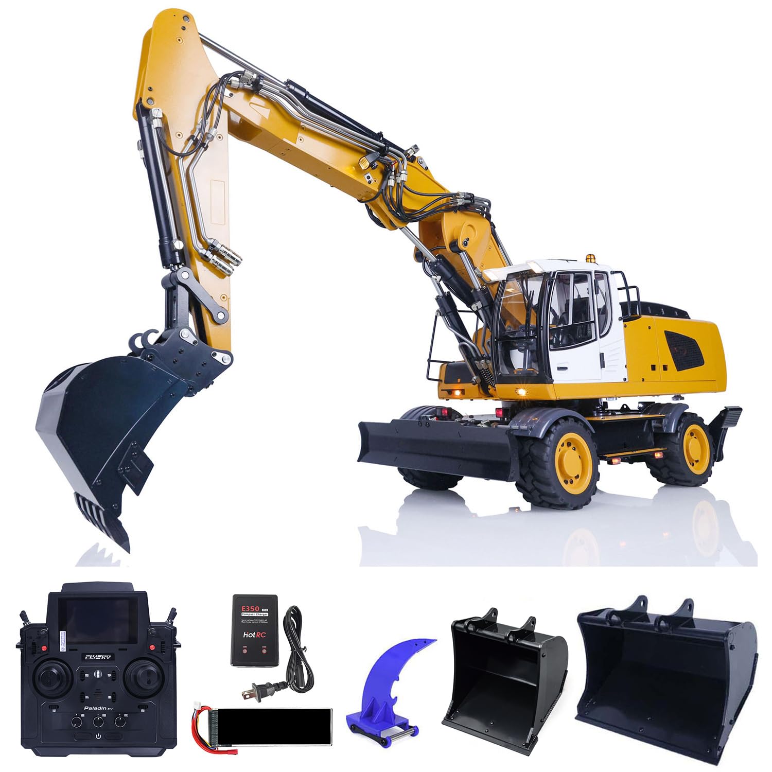 Toucan RC Hobby 1/14 3 Arms idraulico RC escavatore a ruote Pl18Ev Remote Control Digger Model