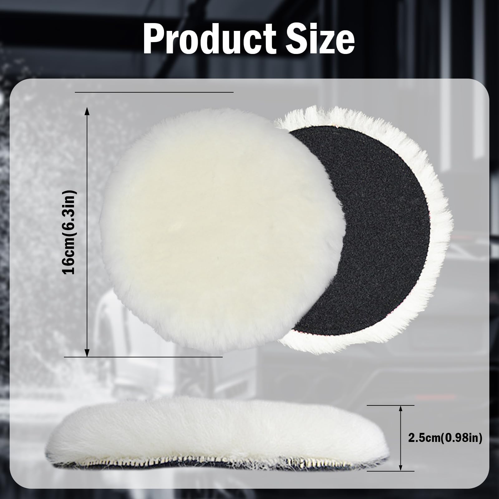 KAIYAYA 4 cuscinetti in lana d'agnello, 125 mm, per lucidare avvitatore a batteria, compatibile con levigatrice orbitale Bosch, per lucidatrice orbitale per auto, pavimenti in