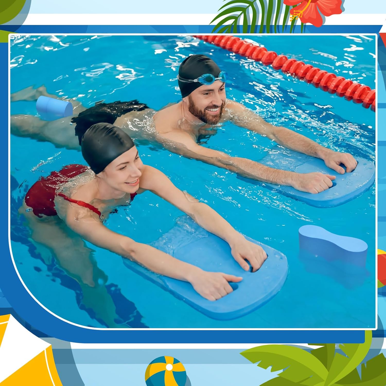 Outus 2 Pack Swimming Kickboard Pull Buoy Set Training Aid Float Leg Float Swimming Training Equipment Accessories for Adult Unisex Adult Beginners Water Exercise