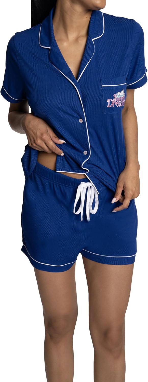 Peanuts womens Ss Notch and Drawstring Short 2pc Set - Image 2
