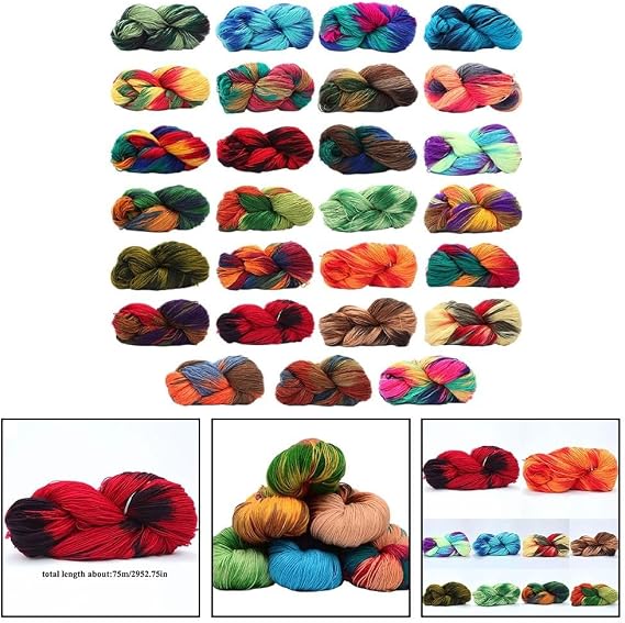 50g For Rainbow Yarn EcoDyed Acrylic Yarn for Knitting Projects such as Sweaters, Scarves, and Dolls (18)