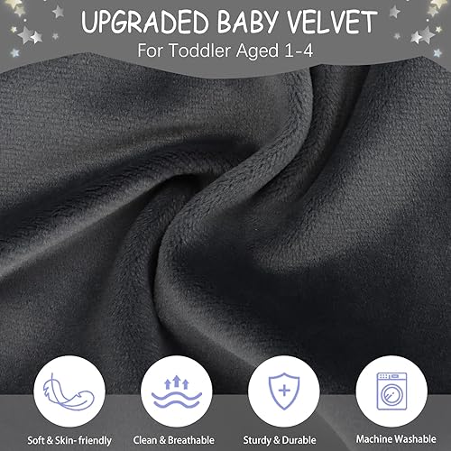 Miniatura 3 de Cama de avión para niños pequeños, extensor de asiento de avión suave para niños, artículos esenciales de viaje en avión para bebés, color negro