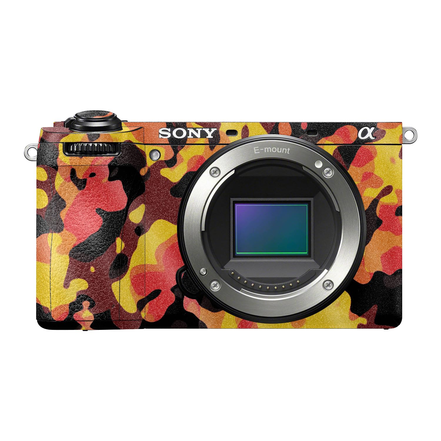 Glossy Glitter Camera Skin Compatible with Sony A6700 Mirrorless Camera (2023) - Warm Modern Camo - Premium 3M Vinyl Protective Wrap Decal Cover - Easy to Apply | Crafted in the USA by MightySkins