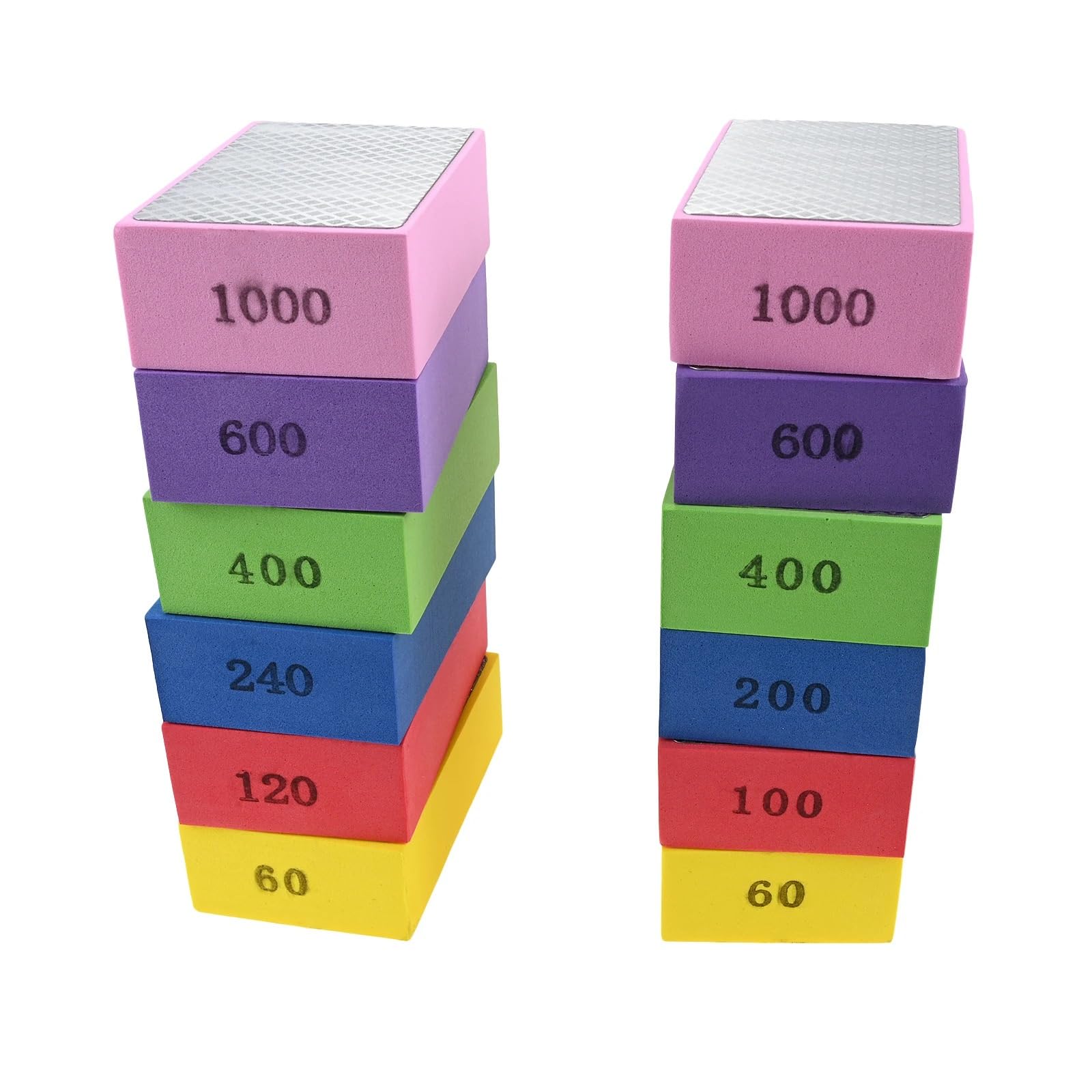 6 unids/set almohadillas de pulido a mano esponja diamante 60-1000 almohadilla bloque molienda abrasiva lijado en seco y húmedo para mármol azulejos vidrio(Model B)
