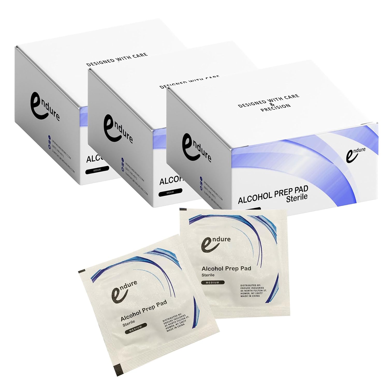 3 Boxes of 200- Sterile Alcohol Prep Pads Medium, Individually Wrapped Alcohol Swabs, Ideal for Medical & First Aid Kits (600)