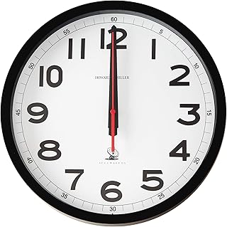 Howard Miller Accuwave II Wall Clock 625-205 â€“ Black Case with Crystal Glass, Automatically Resets/Adjusts to Daylight Savings, Atomic Radio Control Movement