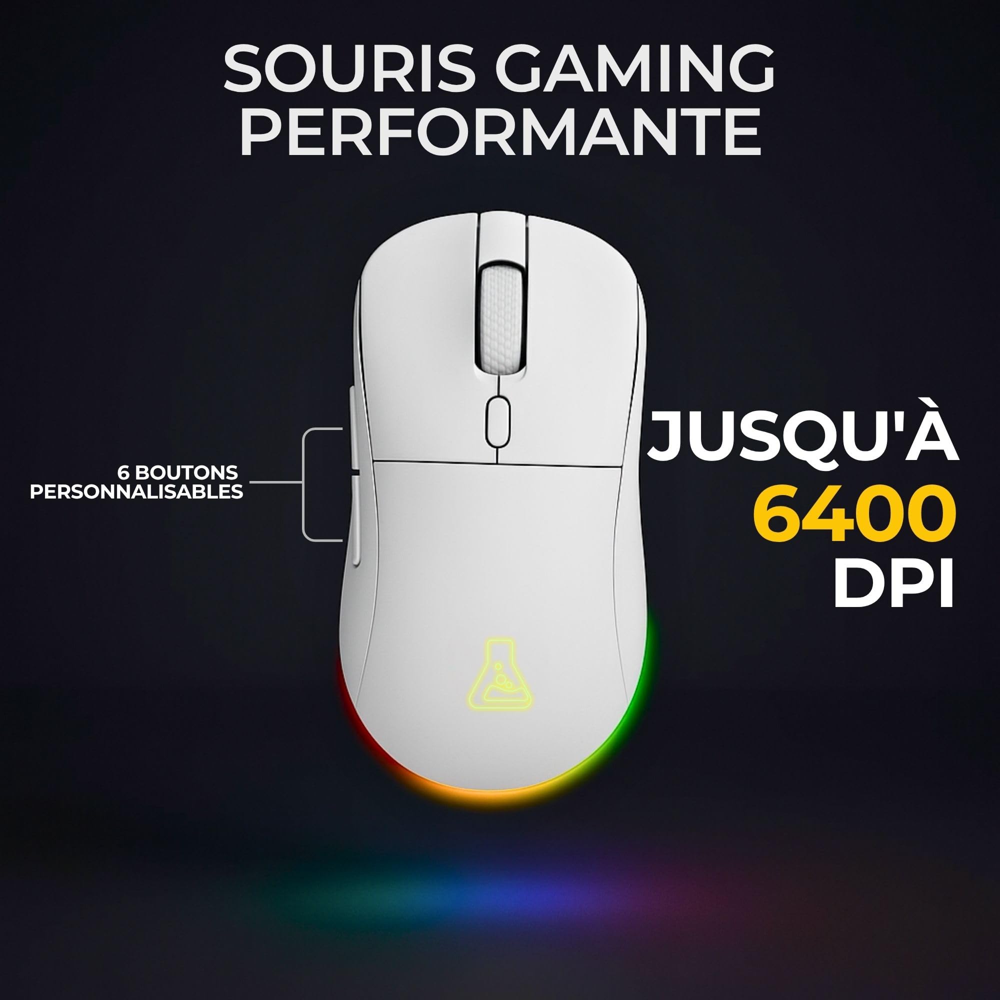 The G-Lab - Tungsten EX Combo - Zestaw klawiatury bezprzewodowej - potrójne połączenie 2,4 GHz/BT/przewodowe - AZERTY FR Gamer Keyboard RGB & Makra Custom - Bezprzewodowa mysz do gier 6400DPI - PC/PS4