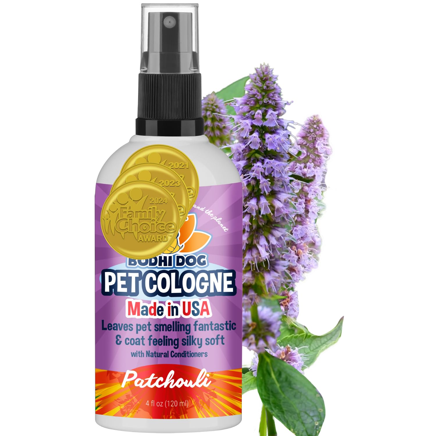 Bodhi Dog Premium Dog Cologne - Deodorizing Dog Perfume & Conditioner for Dogs & Cats - Natural Long Lasting Spray - Keeps Pets Fresh All Day - Gentle & Safe Formula, Made in USA (Patchouli 4 Fl Oz)