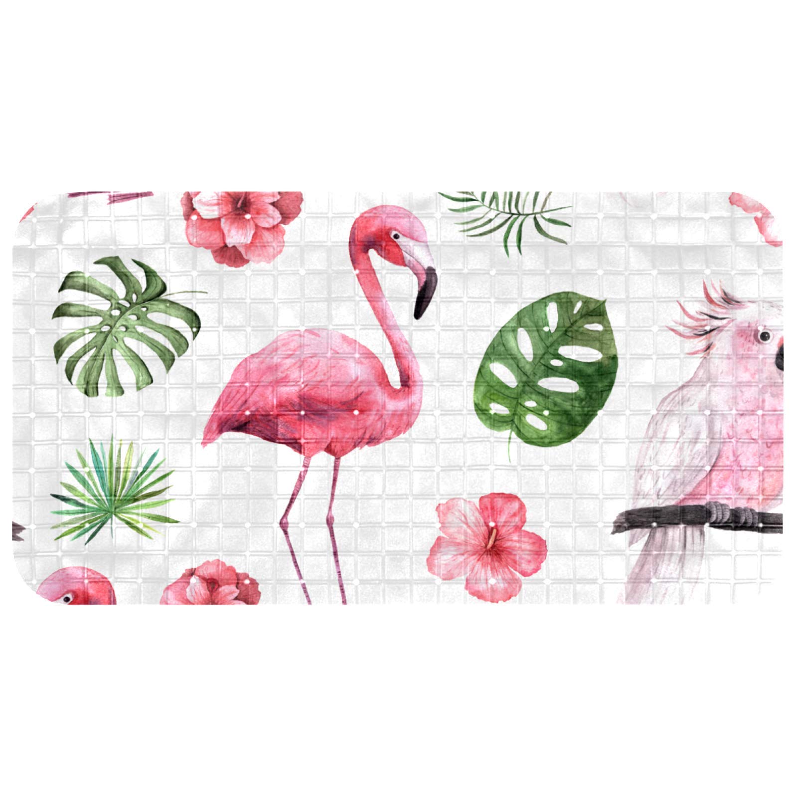Tapis de bain oiseaux perroquets Bennigiry 27x37 cm avec ventouses