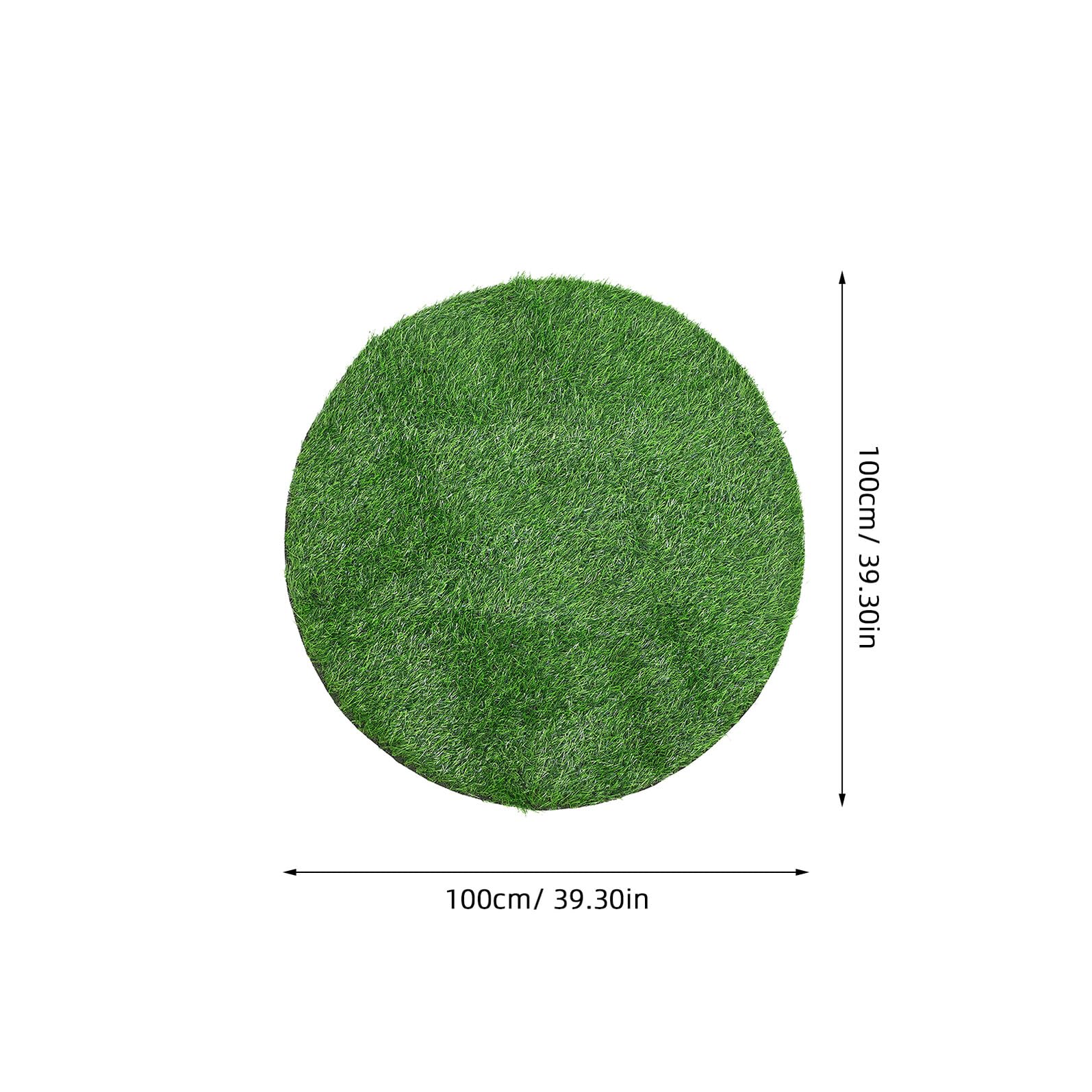 Okrągła mata ze sztucznej trawy 100 cm, grubość 2,5 cm, syntetyczny dywanik murawy na zewnątrz, patio, trawnik, ogród, dekoracja, pokrowiec na właz, sztuczny zielony dywan, trwały i łatwy do