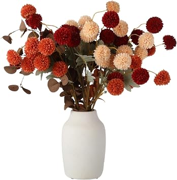 Ceramic Vase, 7.6 in Wabi-Sabi Rustic Farmhouse Flower Vase, Smooth Lines, Granular Textured Surface Design, Table Centerpiece for Living Room, Dining Table, Shelf, Mantel Decoration White