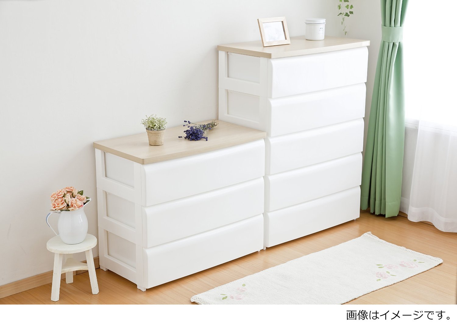 Amazon｜平和工業 チェスト TW 5段 木製天板 745 ホワイト