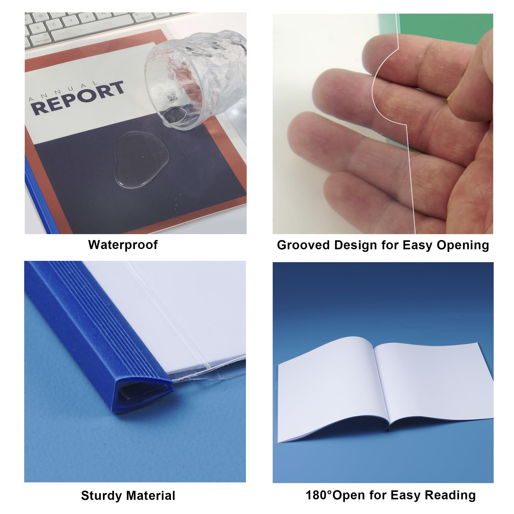Bar With Clear Plastic Binding Report Covers Punchless Report Covers