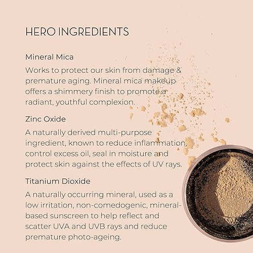 Miniatura 4 de INIKA Base de maquillaje mineral orgánica en polvo con SPF 25, maquillaje vegano, aspecto natural, cobertura construible, resplandor y brillo