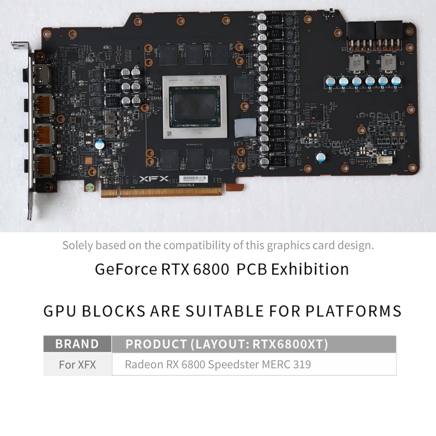 Amazon.com: GPU Waterblock Water Cooling Block Use for XFX Radeon