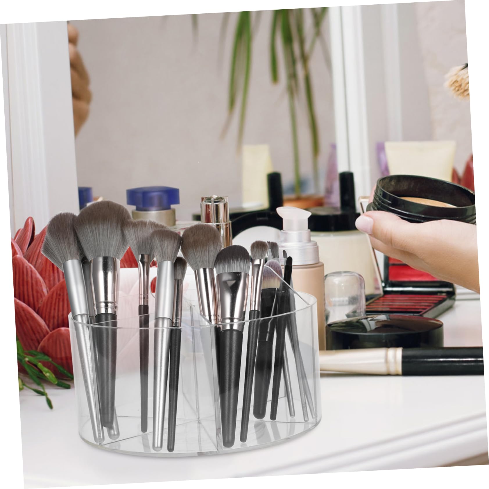 HOMSFOU Porte Stylo Bureau Rotatif Pot à Stylos Organisateur De Bureau Pour Pinceaux De Maquillage