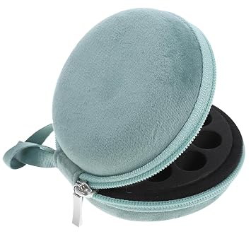 Beaupretty Essential Oil Bottle Organizer 10 Slots Velvet Carrying Case Compact Travel Pouch for 1-2Ml Bottles Protective Storage for Aromatherapy and