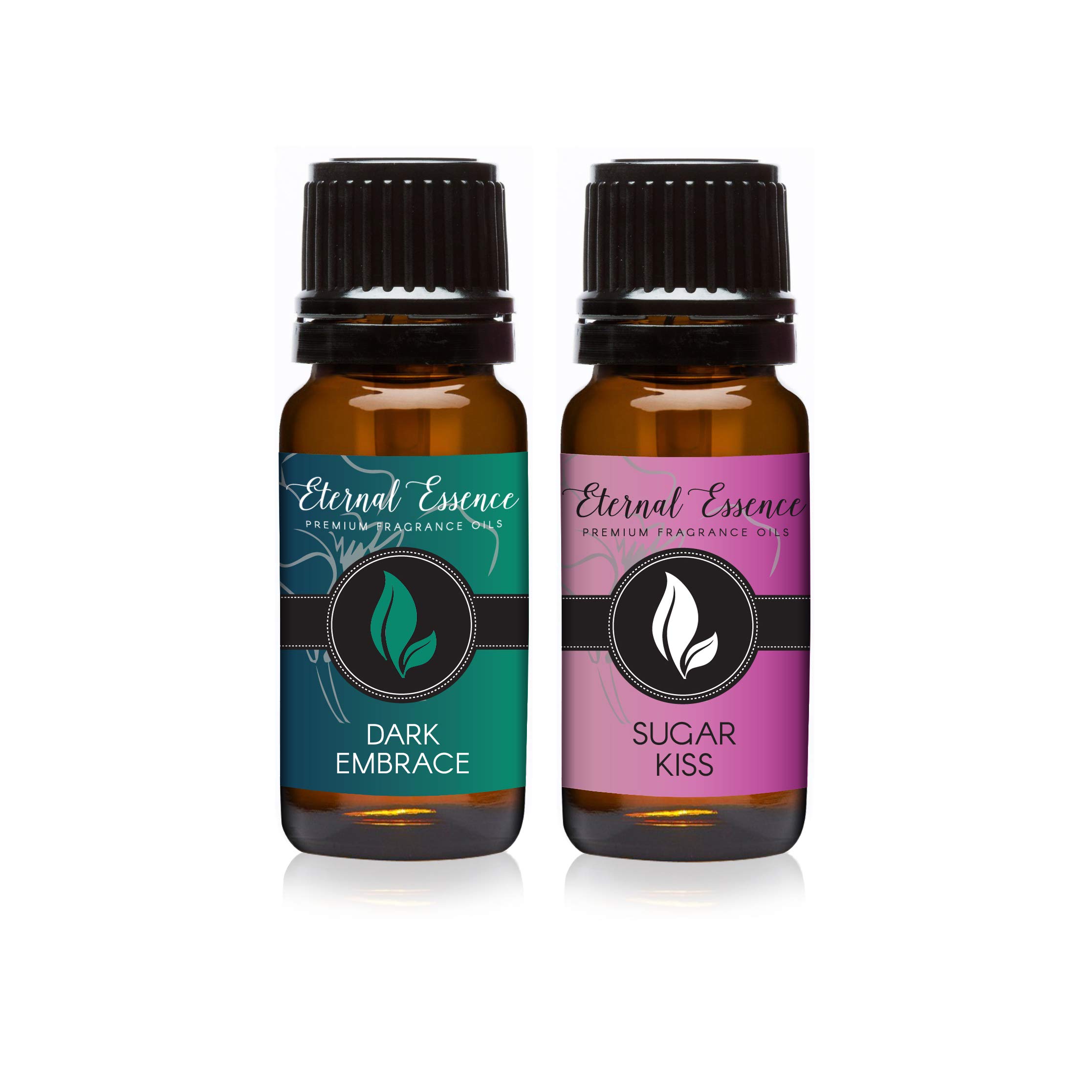 Eternal Essence Oils 2 Pack 10ml Premium Fragrance Oil - Dark Embrace & Sugar Kiss - for Candle, Soap Making, Aromatherapy, Diffusers, Home Care, & Humidifiers