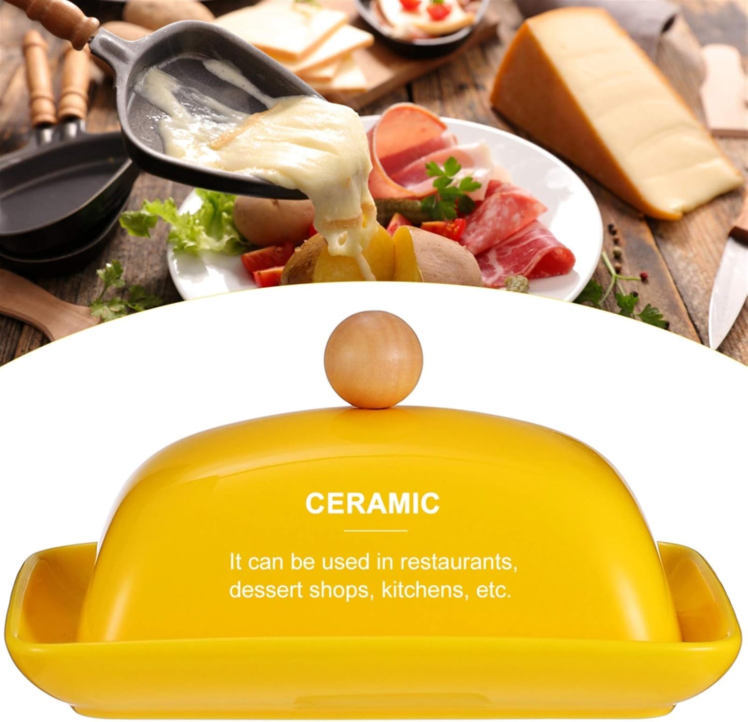 Butter Container 1 Set Butter Dish with Lid Ceramic Butter Box Butter Container with Cutter Perfect for Standard Butter Stick Dishwasher Safe (White for All Types of Butter