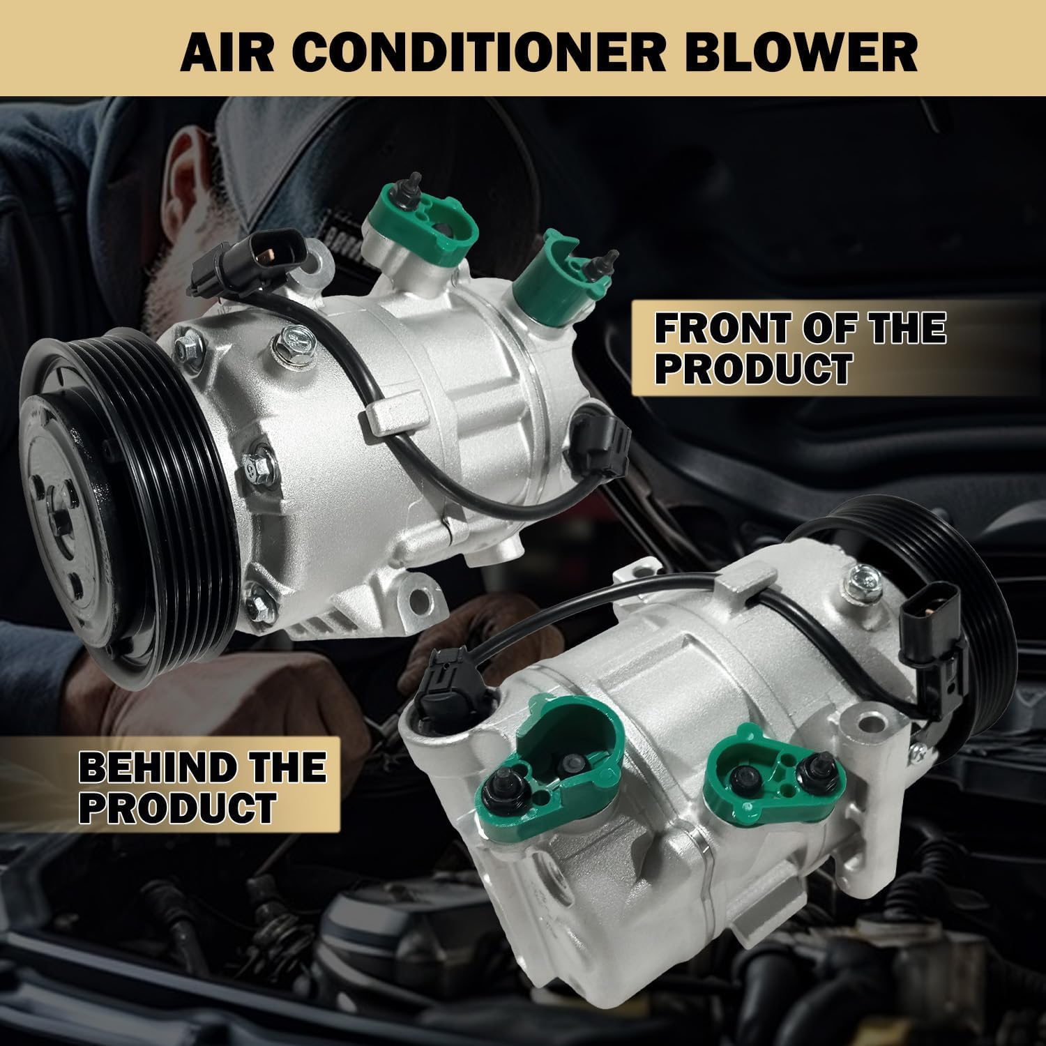 Air Conditioner AC Compressor Fits for Hyundai Elantra Coupe Elantra GT Elantra13-17, Kia Soul Forte Koup Forte5 Forte14-19, with A/C Clutch, Replaces 97701A5800 97701F2800