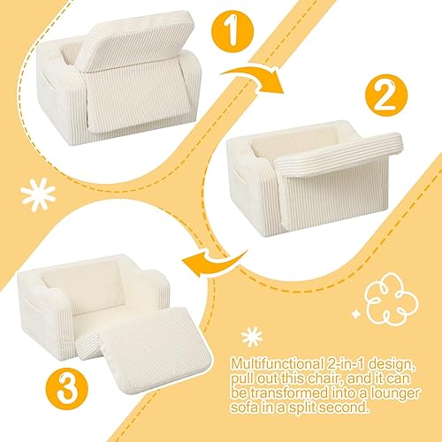 Miniatura 213 de MeMoreCool Sofá de dinosaurio para niños, silla plegable para niños pequeños, sofá cama convertible que brilla en la oscuridad, salón plegable para