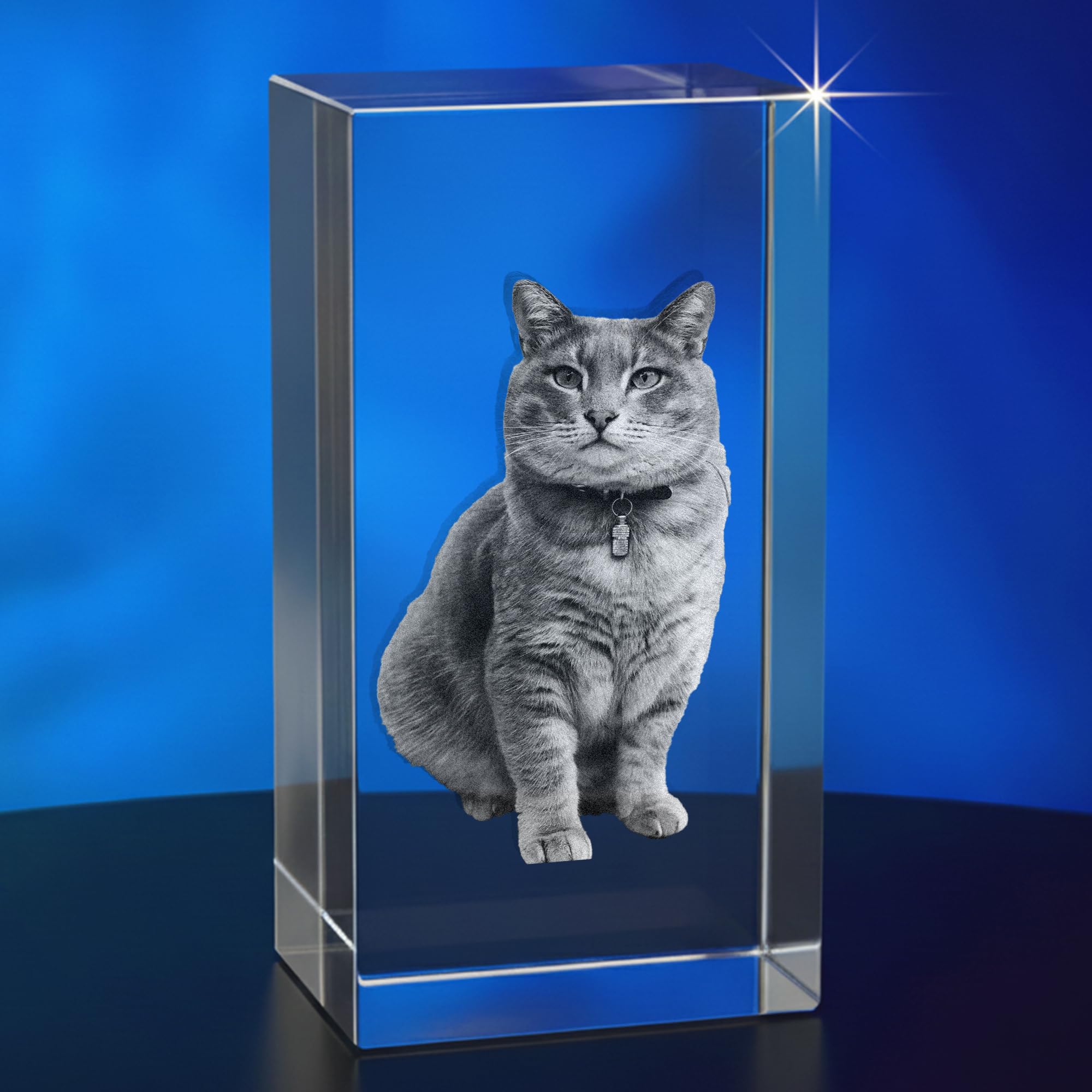 Print Manics 3D Crystal Photo, Personalised Gifts With Your Own Photo for Dad, Mom, Men, Women, 3D Laser Etched Picture, Engraved Heart Crystal, Customized Memorial Anniversary Couples Gifts
