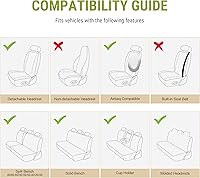 Vista 6 de AOOG Fundas de Asiento de Automóvil de Cuero, Fundas de Asiento Automotrices de Cuero Sintético para Automóviles SUV Camionetas, Fundas de Asiento